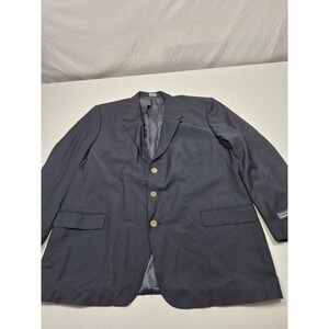 John Alexander Blazer Mens 50L Blue Silk Wool Gold Button Sport Coat Jacket